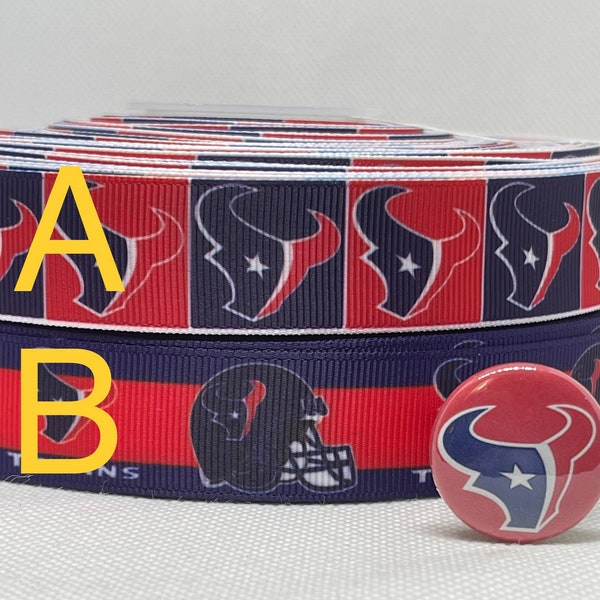Houston Texans  inspired grosgrain ribbon and/or coordinating 1" flatbacks.  Perfect for bow making and many other crafts.