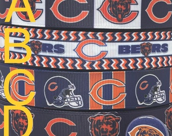 Ripsband im Chicago Bears-Design und/oder dazu passende 2,5 cm breite Flachbänder. Perfekt zum Schleifenbinden und für viele andere Bastelarbeiten.