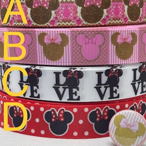 CARTOON inspired grosgrain ribbon and/or coordinating 1&quot; flatbacks. Perfect for bow making and many other crafts.