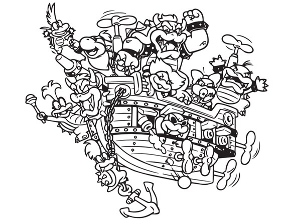 Mario Coloring Pages - Etsy Norway