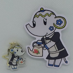 Tia 1.5&quot; Double Sided Mini Acrylic Keychain + Sticker