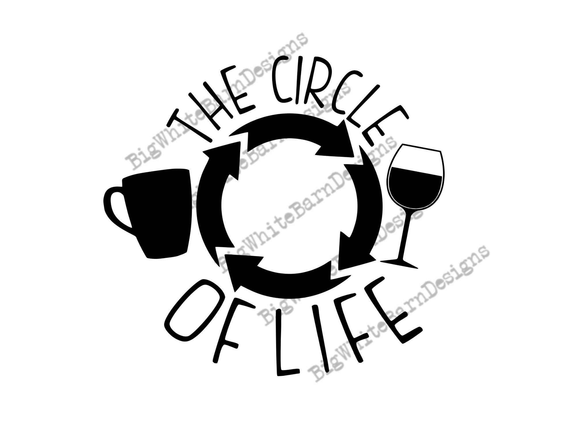Download The Circle Of Life Wine And Coffee Svg Funny Wine Svg Etsy