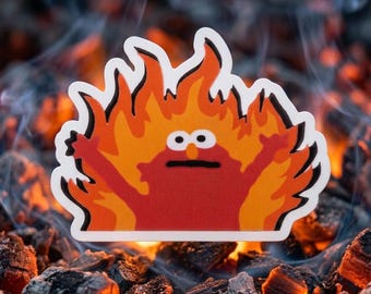 Hellfire Elmo Vinyl Sticker - Etsy