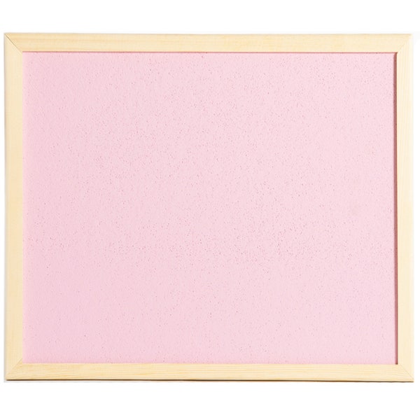 Pink 60x40cm Rectangle Cork Notice Board +Fixings +20 Pins