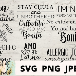 Latina Shirts Latina  Designs Bundle SVG PNG JPEG Transparent, Spanish shirts bilingual