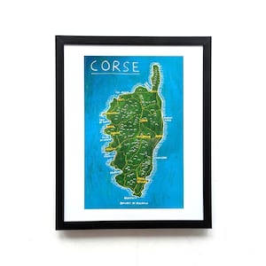 Un mapa de Córcega / 10 x 8 pulgadas impresas