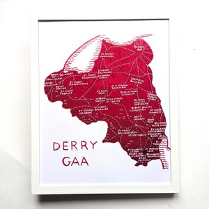 Carte des clubs de Derry GAA | Impression 10 x 8 po.
