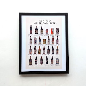 une bière américaine de A à Z | Impression de carte de 10 x 8 pouces