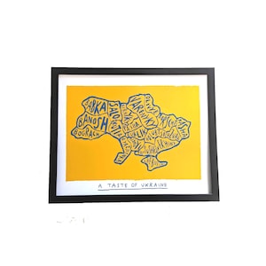 Ukraine map of food print