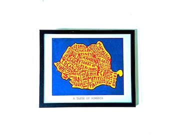 Romania map of food print