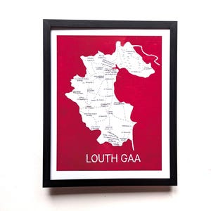 Carte du club Louth GAA, 20 x 10 pouces