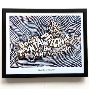 Clare Island Irlanda / stampa mappa 10 x 8 pollici