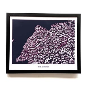 Il Burren Irlanda / stampa mappa 10 x 8 pollici