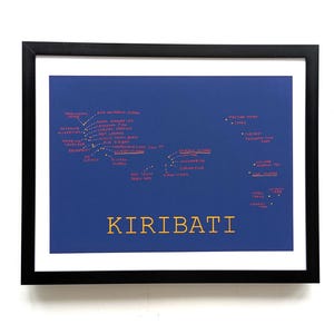 Mapa de Kiribati / Impresión de 25 x 20 cm
