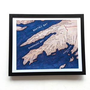Mappa della penisola di Mizen / stampa 10 x 8 pollici