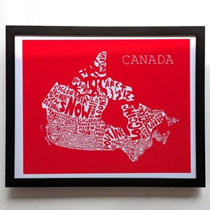 Canada map art |  10in x 8in print