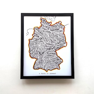 Mappa della Germania, versione alimentare I, 8 x 10 pollici
