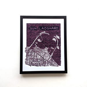 Dun Laoghaire Ierland | Kaartafdruk van 10 x 8 inch