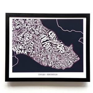 Penisola di Cooley Irlanda / stampa mappa 10 x 8 pollici