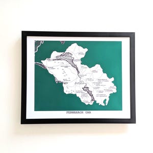 Mapa klubu GAA County Fermanagh | 10 x 8 cali w druku