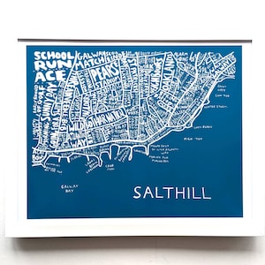 Mappa di Salthill / stampa 10 x 8 pollici