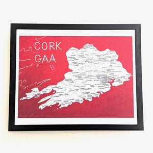 Carte des clubs GAA du comté de Cork | Impression 10 x 8 po.
