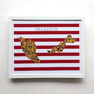 Landkarte Malaysia I 20 cm x 20 cm