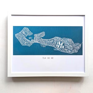 Ile de Re Karte I 25 cm x 20 cm Druck
