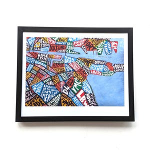 Impression de la ville de Dublin, carte 10 x 20 cm