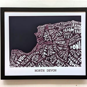 Nord du Devon, carte | Impression 10 x 8 po.