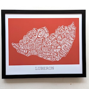 Mappa del Luberon / stampa mappa 10 in x 8 in