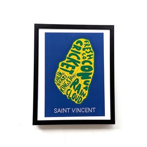 Mapa de San Vicente I 10 x 8 pulgadas impresas