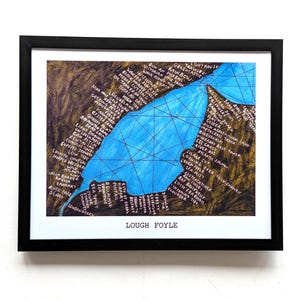 Lough Foyle Irland | 10 in x 8 in Kartendruck