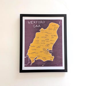 Carte des clubs de Wexford GAA | Impression 10 x 8 po.