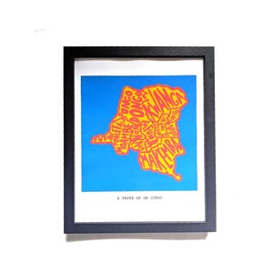 DR Congo map of food print