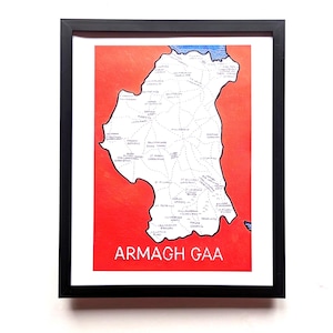 Mappa del club Armagh GAA / stampa 10 x 8 pollici