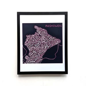 Penisola di Inishowen / stampa mappa 10 x 8 pollici