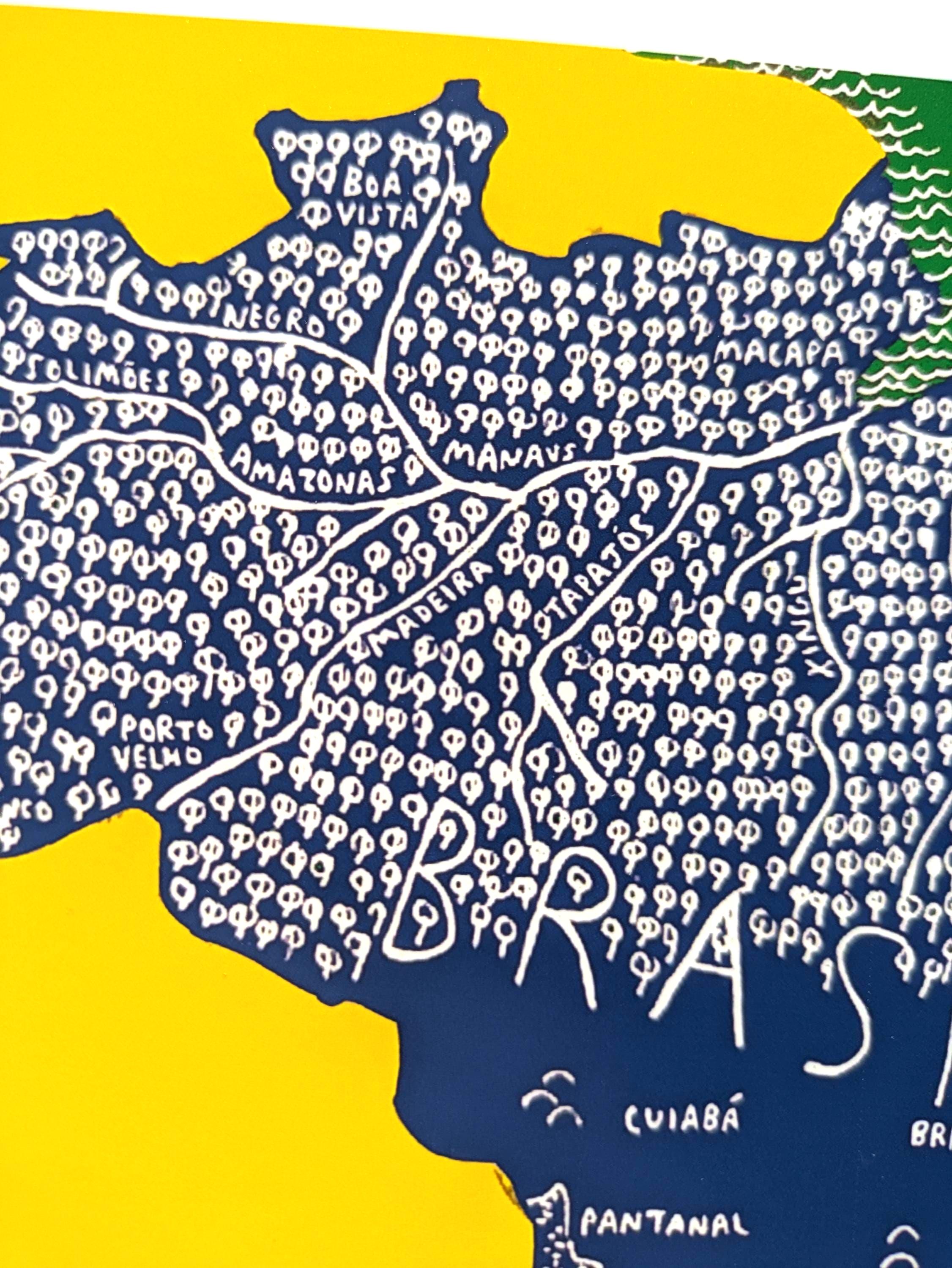 Brazil Map Art Print - Etsy