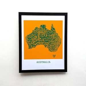 Mappa artistica dell'Australia I 10 x 8 pollici stampata