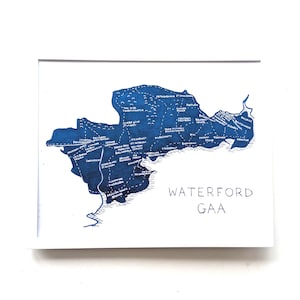 Carte des clubs GAA de Waterford | Impression 10 x 8 po.