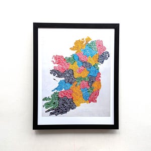 Nom de la carte irlandaise, impression 10 x 8 pouces
