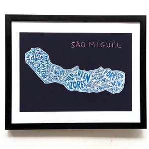 Sao Miguel Insel Druck | 10 in x 8 in-Karte