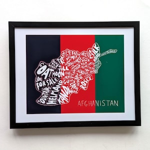 Afghanistan-kaart I, 10 x 8 inch, gedrukt