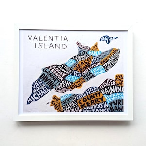 Île de Valentina, carte | Impression 10 x 8 po.