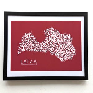 Lettland Landkarte I 20 cm x 20 cm