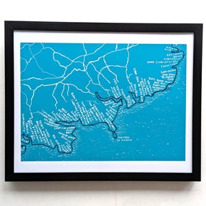 Mapa de la costa oeste de Cork / Impresión de 10 x 8 pulgadas