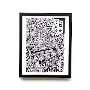 Aix-en-Provence Karte | 10 in x 8 in Druck