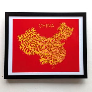 China Landkarte, 10 in x 8 in print
