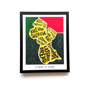 Guyana map of food print