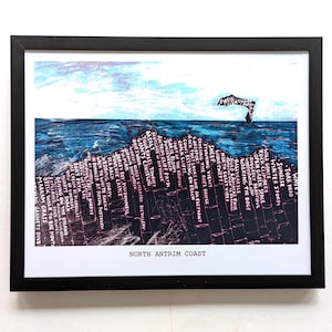 Mappa della Causeway Coast / stampa 10 x 8 pollici